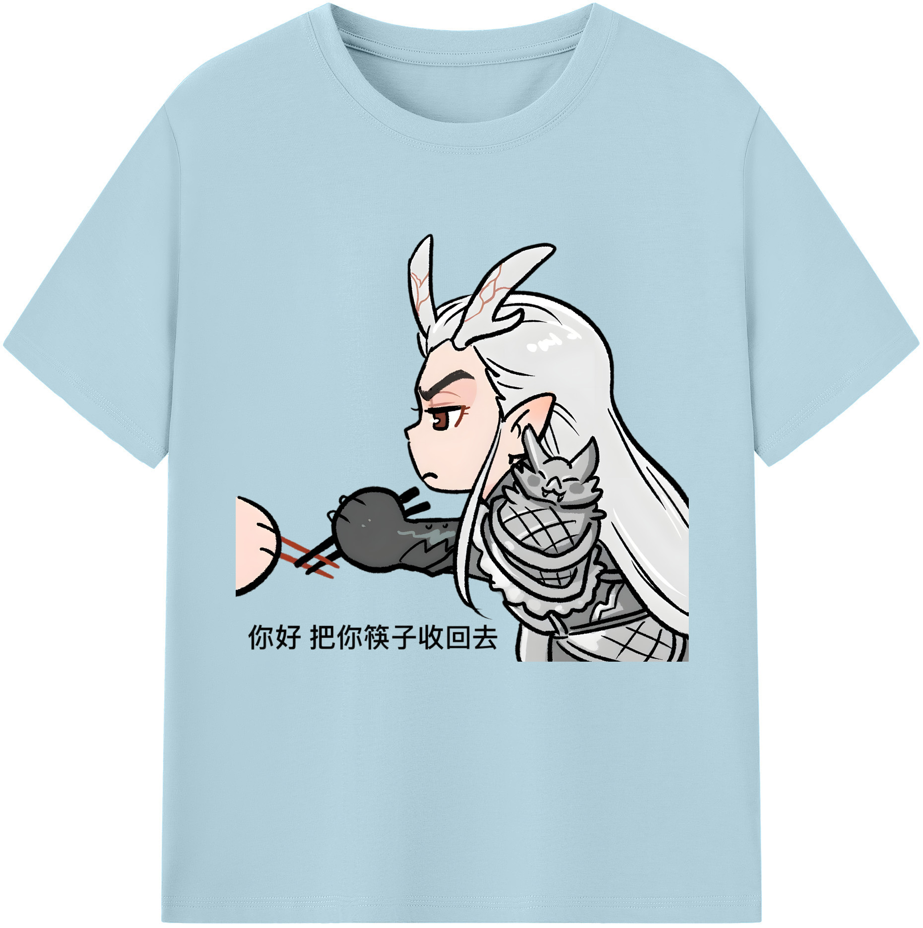 （画像用） Ne Zha 2 ナタ 魔童の大暴れ 綿100％半袖Tシャツ（フロントプリント）